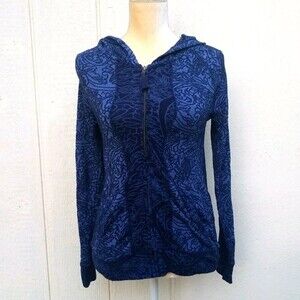 Lucky Lotus printed zip up jacket size small